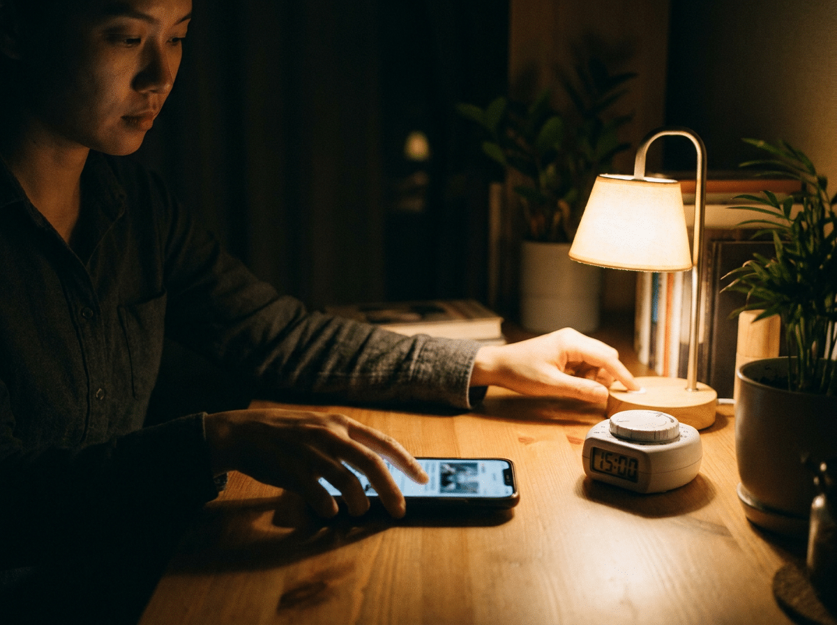 Smartphone wird bewusst weggelegt, um negative Nachrichten in der Krise zu begrenzen
